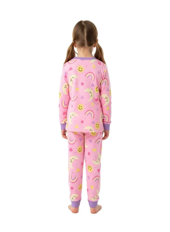 babyqlo Rainbow Print Girls Glow in the dark Pajama Set