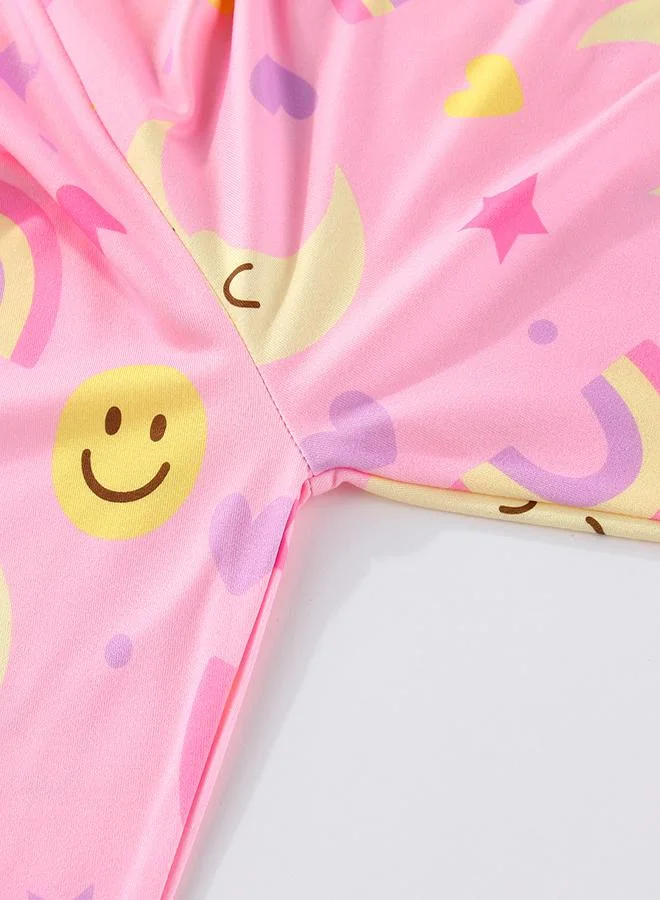 babyqlo Rainbow Print Girls Glow in the dark Pajama Set