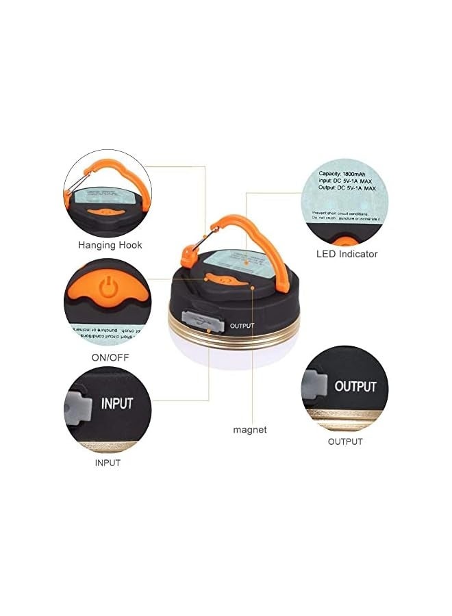 erorex LED Camping Lantern Tents lamp Mini Portable Camping Lights Outdoor Hiking Night Hanging lamp USB Rechargeable - Image 3