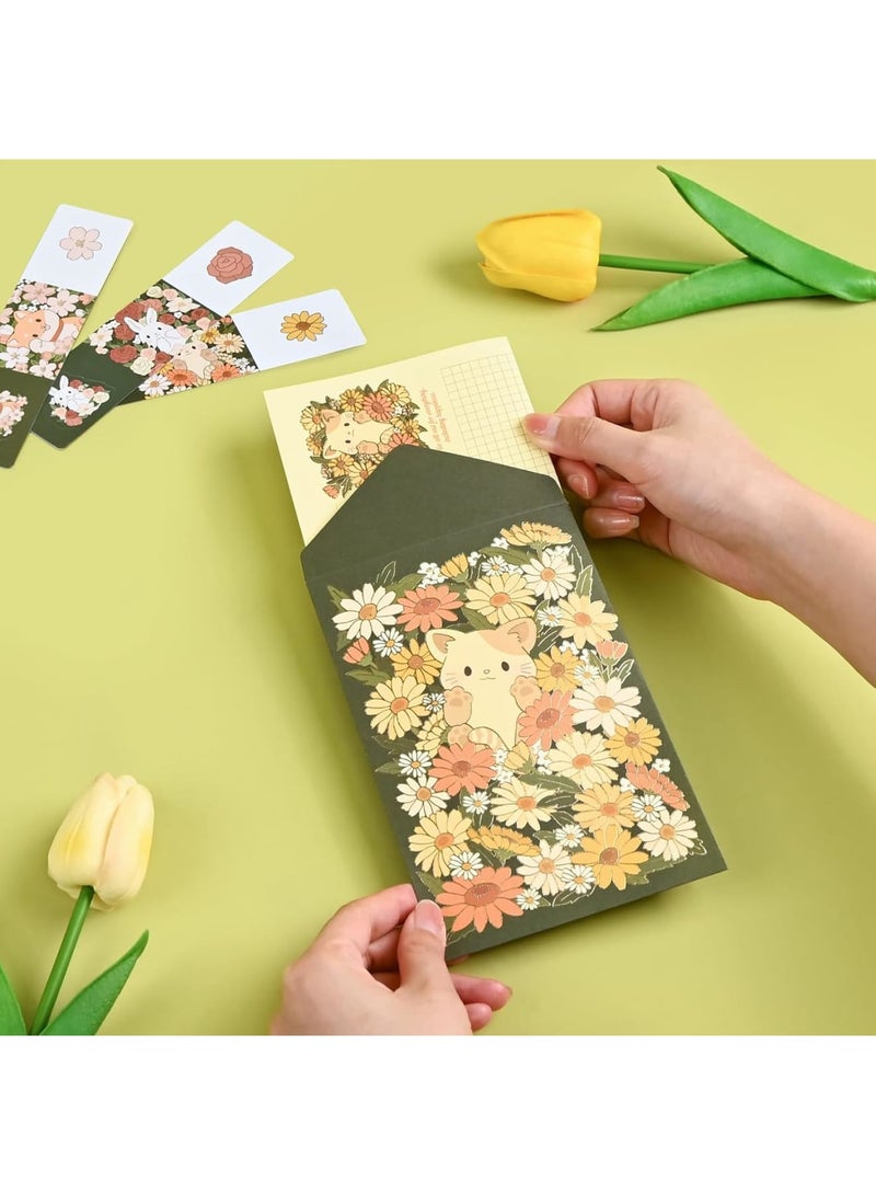 Excefore 36Pcs Stationery Paper and Envelopes Set,   Animal Patterns (Dog, Rabbit, Cat), Love Letter Writing Kit, 18 Paper Sheets + 9 Envelopes - Image 4