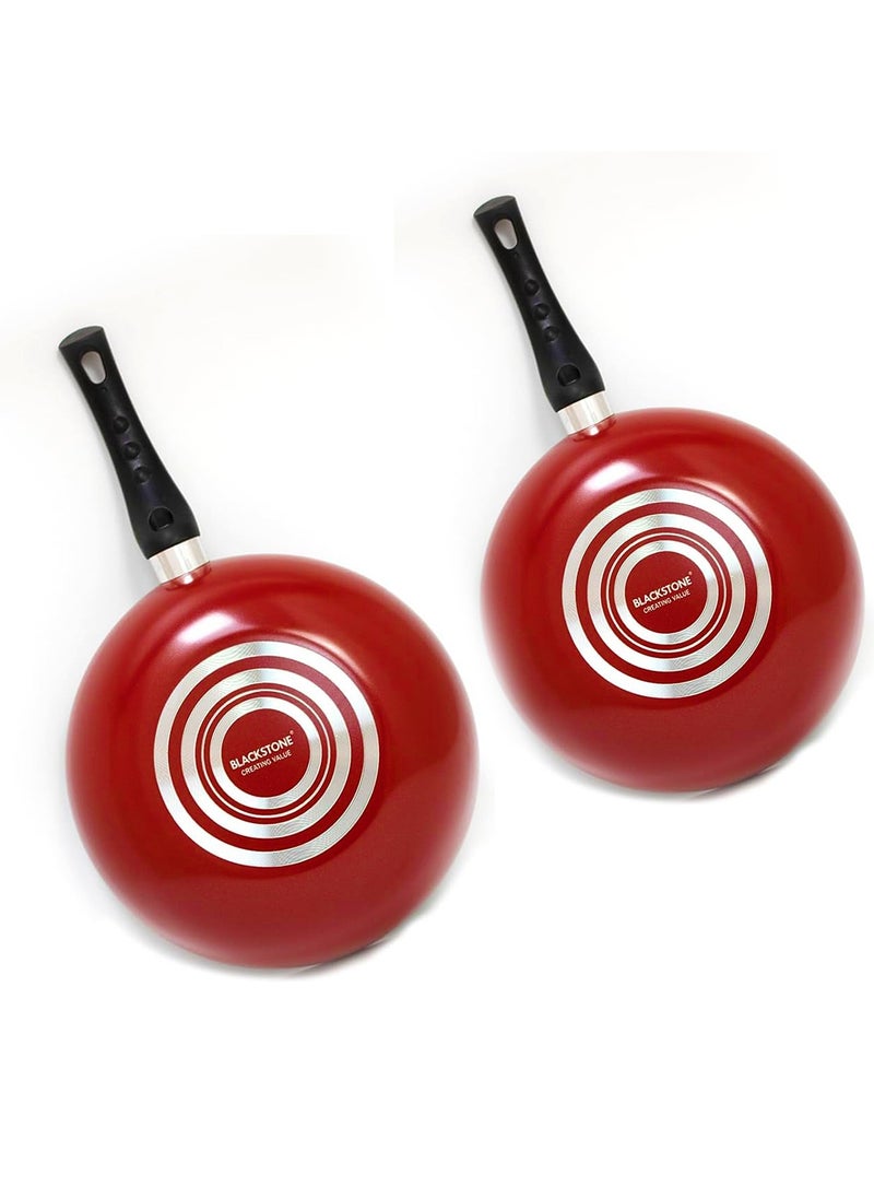 Eco Ceramic Frypan Nonstick Frying Pan Set of 2 Pcs 22cm and 26cm