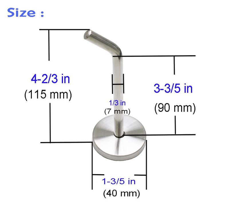 NELXULAS Brushed Stainless Steel Single Heavy Duty Long Coat Hook Robe Hanger Wall Mount Hook, Fit for Kitchen,Bedroom,Living Room, Bathroom,Closets and Garage Storage (4-2/3", 4 PCS) - Image 2