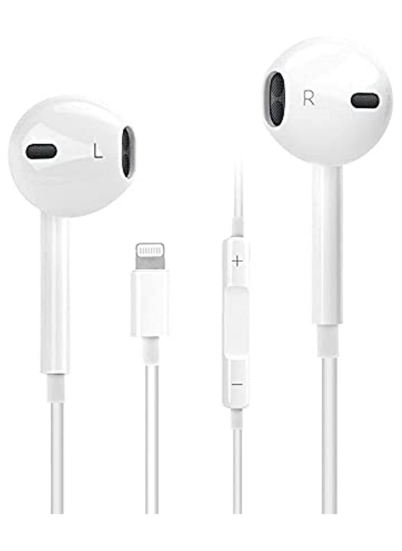 ELTRAZONE - Click4Cart Wired Earphones for iPhone 7/8 Plus/ X/XR/XS Max/11/12 Pro Max (White) - Image 1
