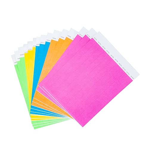 DGBDPACK 500 Pcs DGBDPACK Neon Wristbands, Waterproof Tearproof Wrist Straps Admission Bracelets Tickets (Assorted) - Image 2