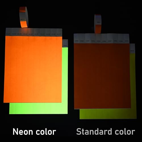 DGBDPACK 500 Pcs DGBDPACK Neon Wristbands, Waterproof Tearproof Wrist Straps Admission Bracelets Tickets (Assorted) - Image 4