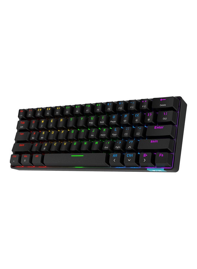 Ajazz DaiDai STK61 Mechanical Keyboard Wireless Blue Switchs Bluetooth 61-Keys for PC Desktop Black - Image 1