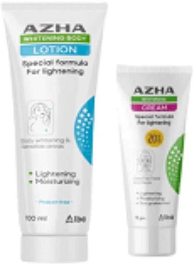 AZHA Whitening Body Lotion Special Formula For Lightening 100 gm+ cream for lightening 75gm. - Image 1