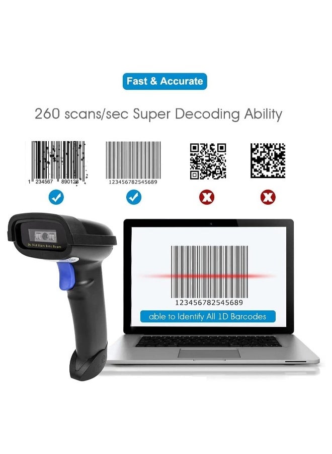 ماسح الباركود 2D، متوافق مع اتصال لاسلكي 2.4G و Bluetooth و USB سلكي، يتصل بالهاتف الذكي، التابلت، الحاسوب، قارئ باركود CCD يعمل مع ويندوز، ماك، أندرويد - Image 4