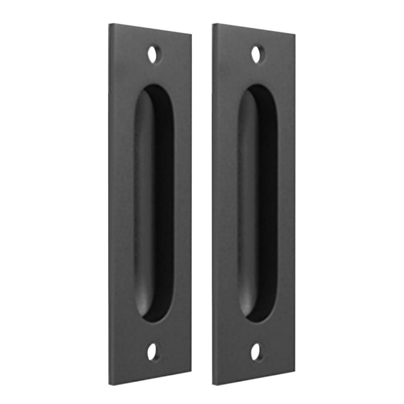 Recessed Cabinet Door Handles Set of 2 Square Flush Pulls Black Hidden Hardware - Image 2