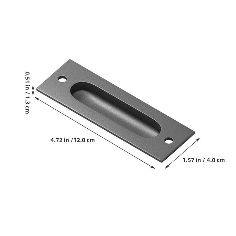 Recessed Cabinet Door Handles Set of 2 Square Flush Pulls Black Hidden Hardware - Image 3