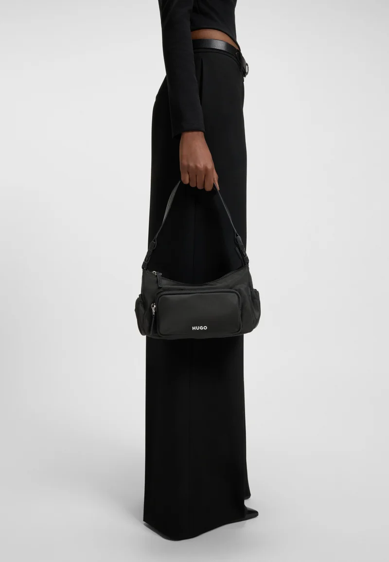 HUGO Shoulder bag in smooth twill with interchangeable strap
