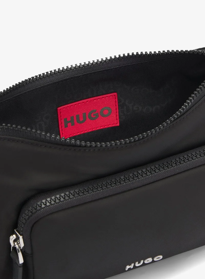 HUGO Shoulder bag in smooth twill with interchangeable strap
