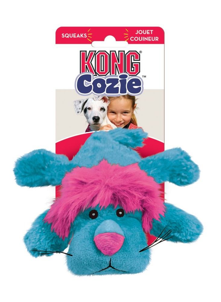 Kong Cozie King Lion Plush Dog Toy – Soft Squeaky Snuggle Companion with Extra Durable Layer for Gentle Chewers – Ideal for Indoor Play and Comfort Cuddles – Medium Size - Image 1