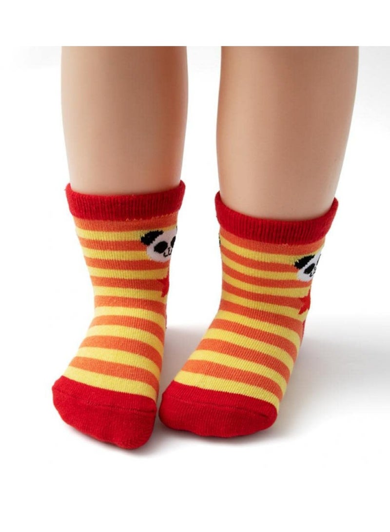 CMGTYYD. 12 زوجًا من جوارب الأطفال الصغار المانعة للانزلاق، جوارب أطفال بتصميم كارتوني، جوارب أطفال مانعة للانزلاق، جوارب قطنية بنعل مانع للانزلاق، جوارب أرضية بقبضة الكاحل جورب لطيف للرضع الأولاد البنات 3-5T - Image 4