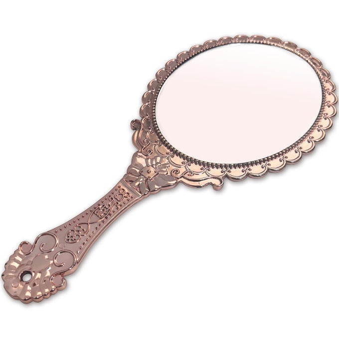 HAND MIRROR VINTAGE HANDHELD MIRROR WITH HANDLE VANITY MAKEUP MIRROR TRAVEL MIRRORS ROSE GOLD OVAL
