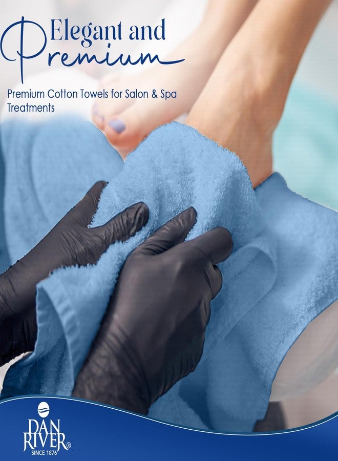 DAN RIVER 100% Cotton Salon Towels Set - 16x26 inches, Blue, Pack of 24, 400 GSM - Highly Absorbent and Quick-Dry Towels for Hand, Salon, Spa, Beauty, Gyms and Home Hair Care - Image 3