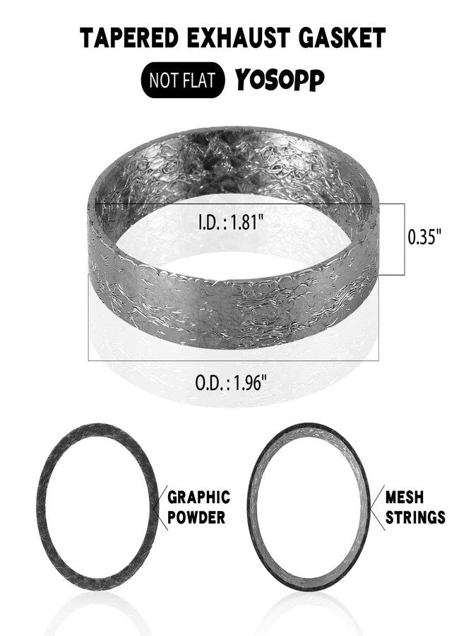 YOSOPP Cone Exhaust Gasket for Harley, Made of Graphite & Steel Mesh - Fits 1984-later Most Harley Davidson Bikes: Touring, Sportster, Dyna, Softail, 6pcs - Image 2