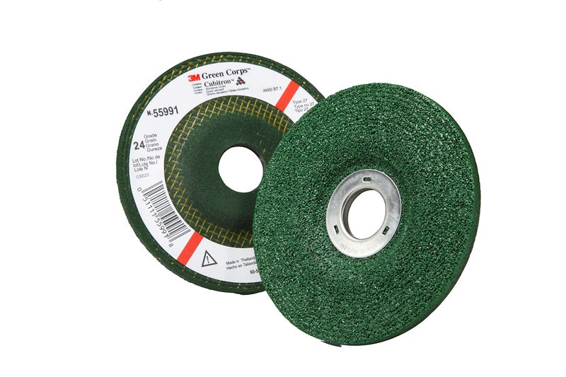 3M Green Corps Depressed Center Grinding Wheel 24 412 in x 14 in x 78 in 10 per Carton - Image 2