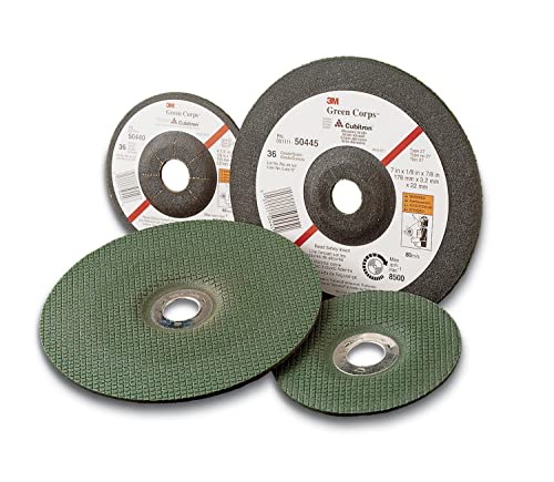 3M Green Corps Depressed Center Grinding Wheel 24 412 in x 14 in x 78 in 10 per Carton - Image 3
