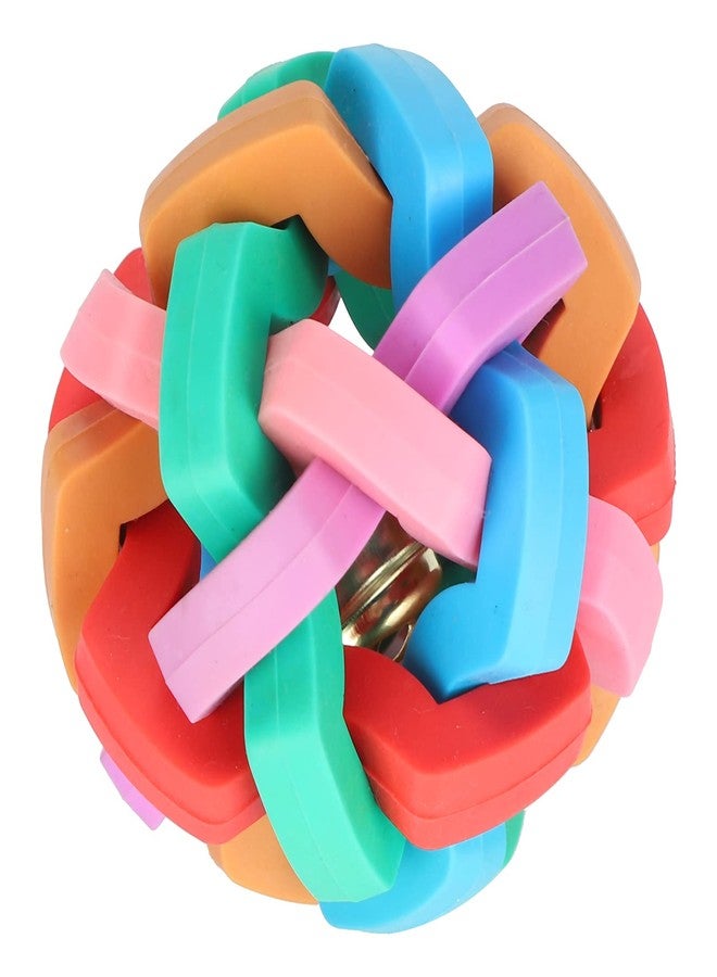 GLOGLOW Rubber Ball Toys, Colorful Soft Ball Chewing Interactive Toy with Inside Bell for Puppy Dogs Cats Mini Pigs(S) - Image 1