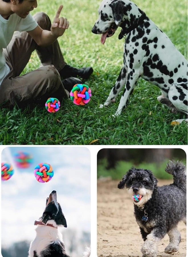 GLOGLOW Rubber Ball Toys, Colorful Soft Ball Chewing Interactive Toy with Inside Bell for Puppy Dogs Cats Mini Pigs(S) - Image 5