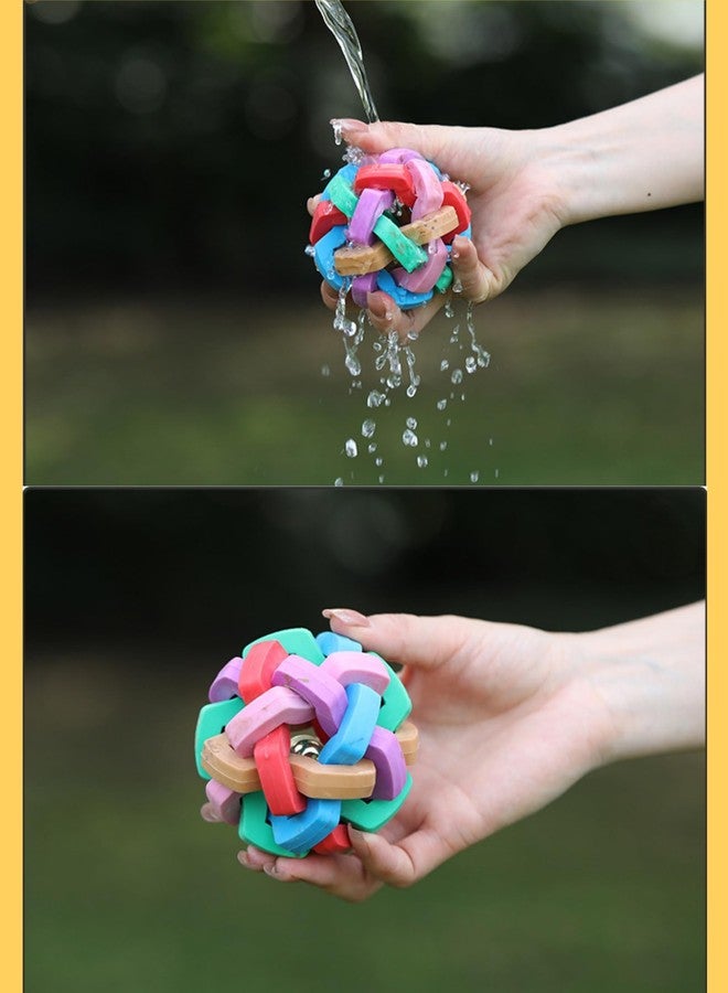 GLOGLOW Rubber Ball Toys, Colorful Soft Ball Chewing Interactive Toy with Inside Bell for Puppy Dogs Cats Mini Pigs(S) - Image 4