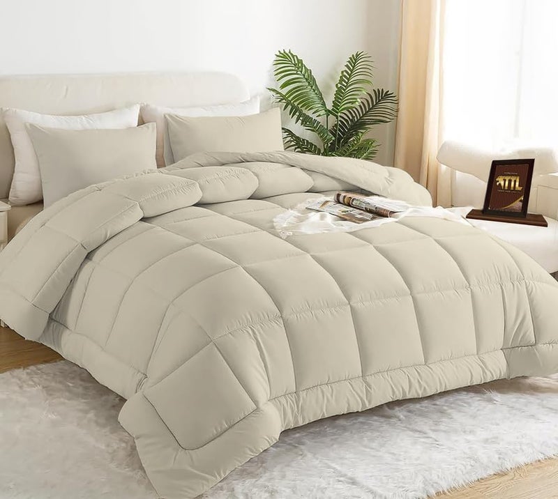Tigers Trade Lines Premium Winter Comforter – Luxurious Egyptian Cotton with Ultra Soft Fiber Filling for Ultimate Warmth|For Master Bed (230 * 240 cm)|Biege