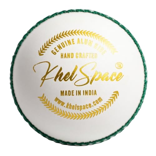 KHELSPACE KS Prime White Leather Cricket Ball for Practice & Training – Entry-Level, Hand-Stitched, Durable Core, Ideal for Nets, Coaching & School Matches - Image 2