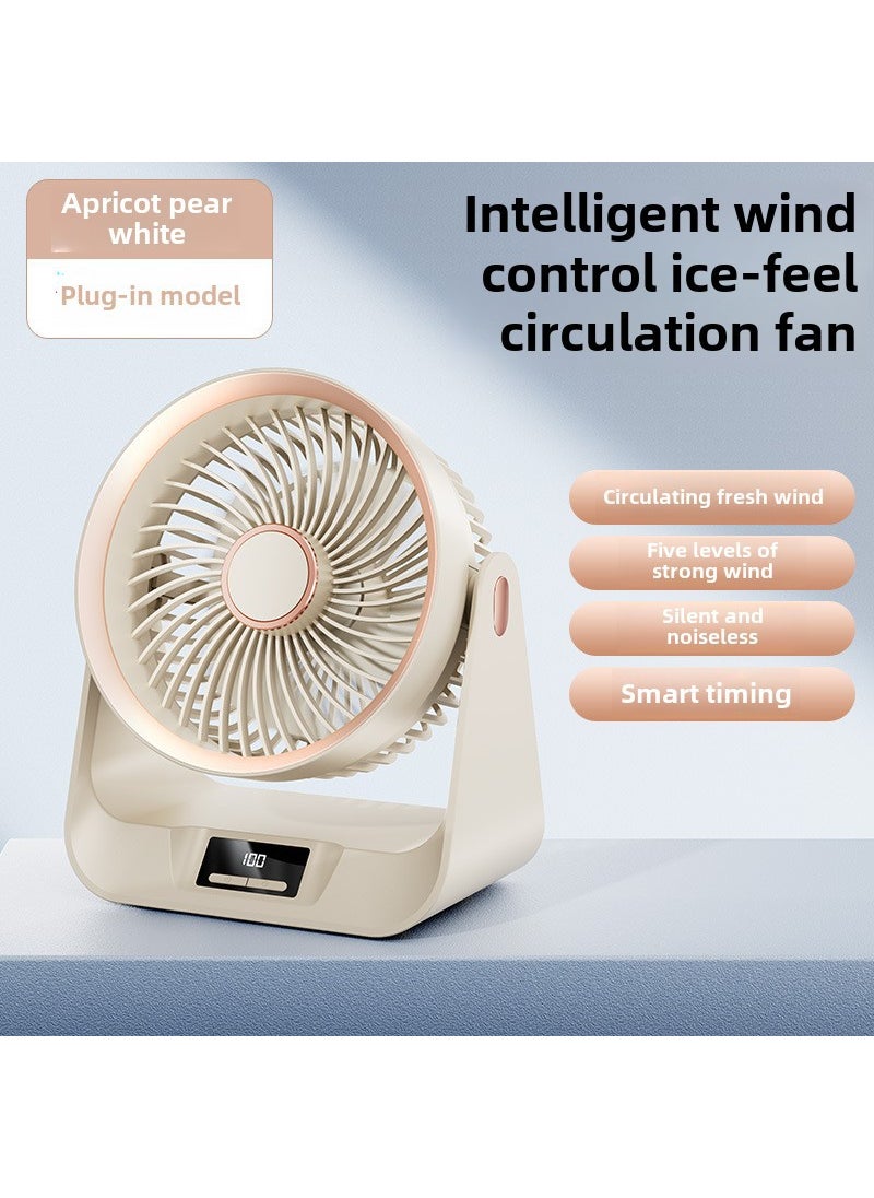 Generic - Smart Air Circulator Fan Turbo Convection Timer Desk Energy Saving Apricot Pear White-Plug-in Edition [Intelligent Timing of Air Circulation Fan]] - Image 1