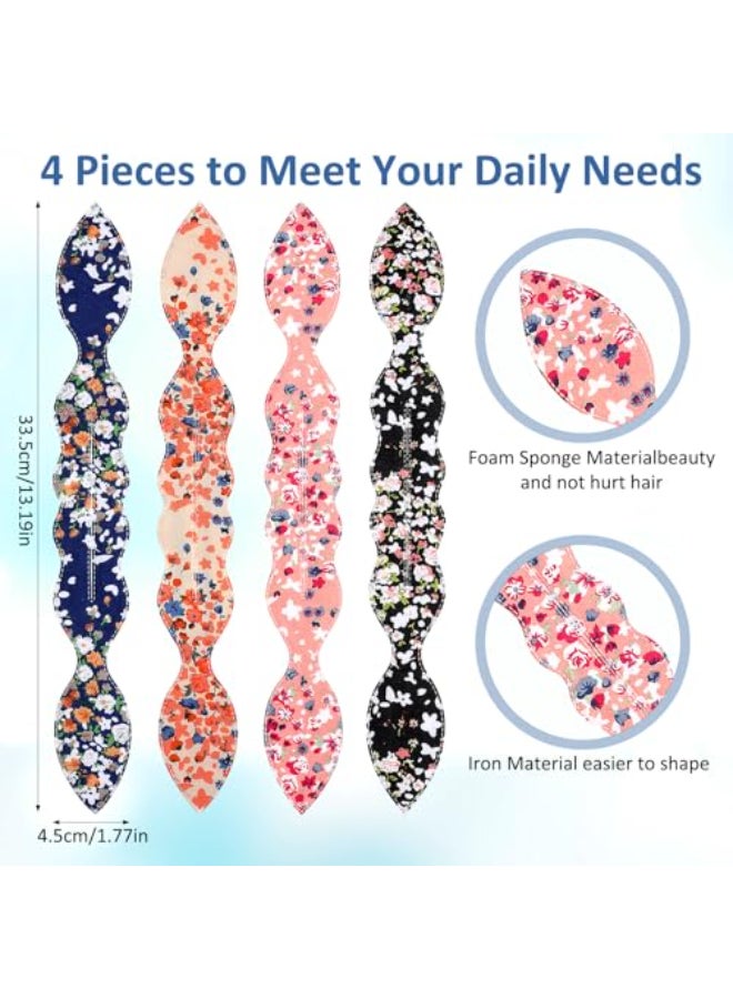 Lnngub 4 Pcs Deft Hair Bun Maker French Twist Rabbit Ear Bun Twister Hair Bun Maker Twist Bun Hair Band Donut Quick Twister Deft Hair Bun Makers for Women Girls Hair Styling Accessories - Image 3
