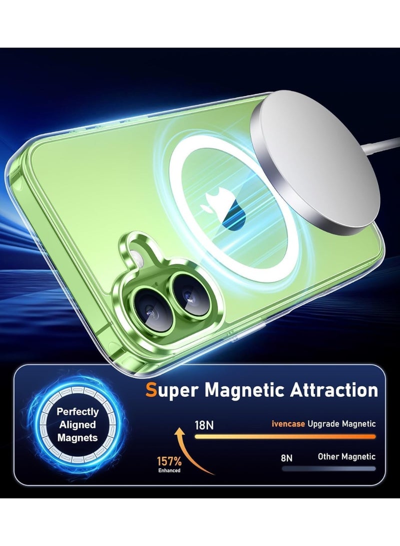 Denx Clear Case for iPhone 17,Magnetic Case Clear with Screen Protector & Camera Protector [Compatible with MagSafe],Shockproof TPU Cover-Transparent - Image 2