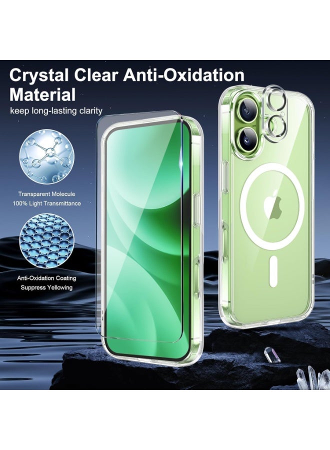 Denx Clear Case for iPhone 17,Magnetic Case Clear with Screen Protector & Camera Protector [Compatible with MagSafe],Shockproof TPU Cover-Transparent - Image 4
