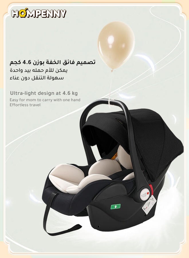 Hompenny Luxury Multi-Purpose Baby Car Seat And Baby Carrier With Handle, Roof, Adjustable Handle, 3-Point Seat Belt, Suitable For Newborns Aged 0 To 15 Months - Image 3