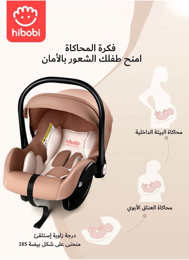 هيبوبي كرسي سيارة فخم متعدد الاستخدامات وحاملة أطفال مع مقبض وسقف، مقبض قابل للتعديل، حزام أمان ثلاثي النقاط، مناسب للأطفال حديثي الولادة من عمر 0 إلى 15 شهرًا  - Image 3