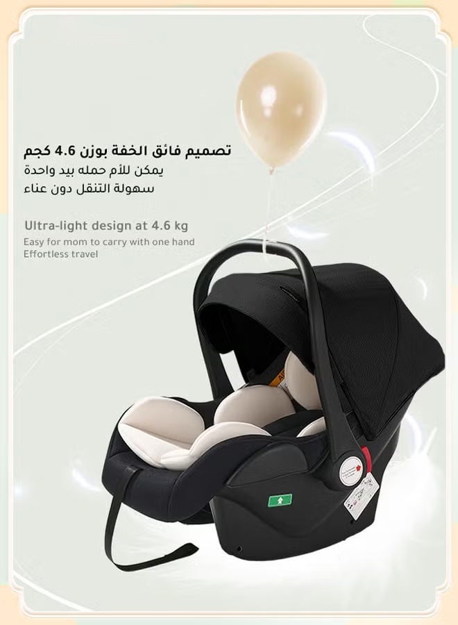 hibobi Luxury Multi-Purpose Baby Car Seat And Baby Carrier With Handle, Roof, Adjustable Handle, 3-Point Seat Belt, Suitable For Newborns Aged 0 To 15 Months - Image 3