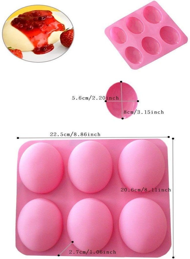 Bitrexup Silicone 6 Cavity Non Stick Egg Shape Soap Cake Chocolate Candy Muffin Bakeware Mould (Multi Colour) - Image 3