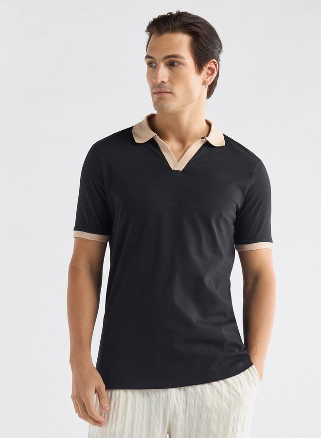 سبلاش فيڤ تيشيرت بولو بقوالب ملونة وأكمام قصيرة - Image 1