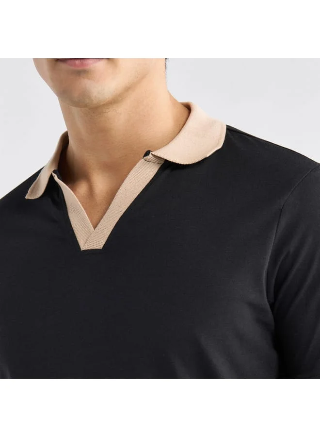 Splash FAV Colourblock Polo T-shirt with Short Sleeves