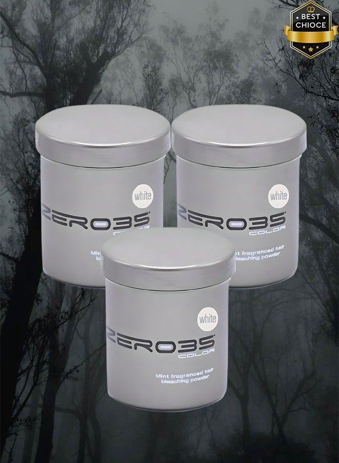 zero35 3 Pieces Mint Fragranced Hair Bleaching Powder White 500ml - Image 1