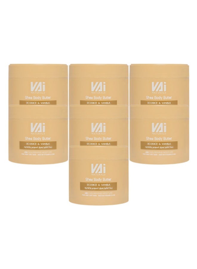 VAI 7 قطع زبدة الشيا للجسم برائحة العرقسوس والفانيليا ترطيب مغذي يدوم 48 ساعة للبشرة شديدة الجفاف غنية بفيتامين هـ - Image 1