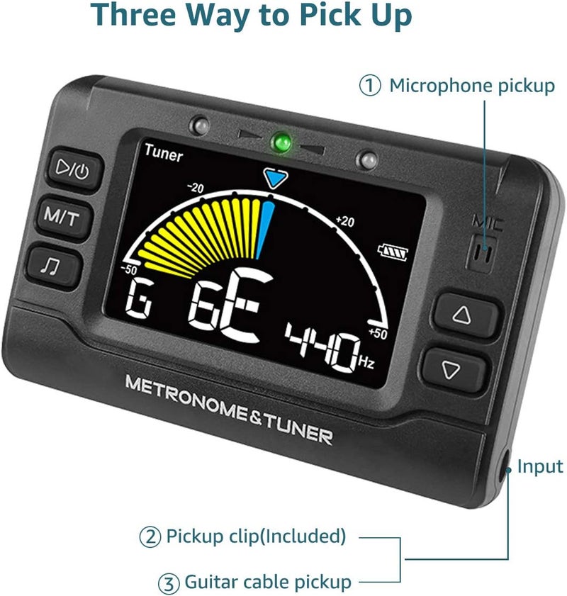 WEGROWER Metronome Tuner, Rechargeable 3 In 1 Digital Metronome Tuner Tone Generator for Guitar, Bass, Violin, Ukulele and Chromatic,Clarinet, Trumpet, Flute, Tuners for All Instruments - Image 3