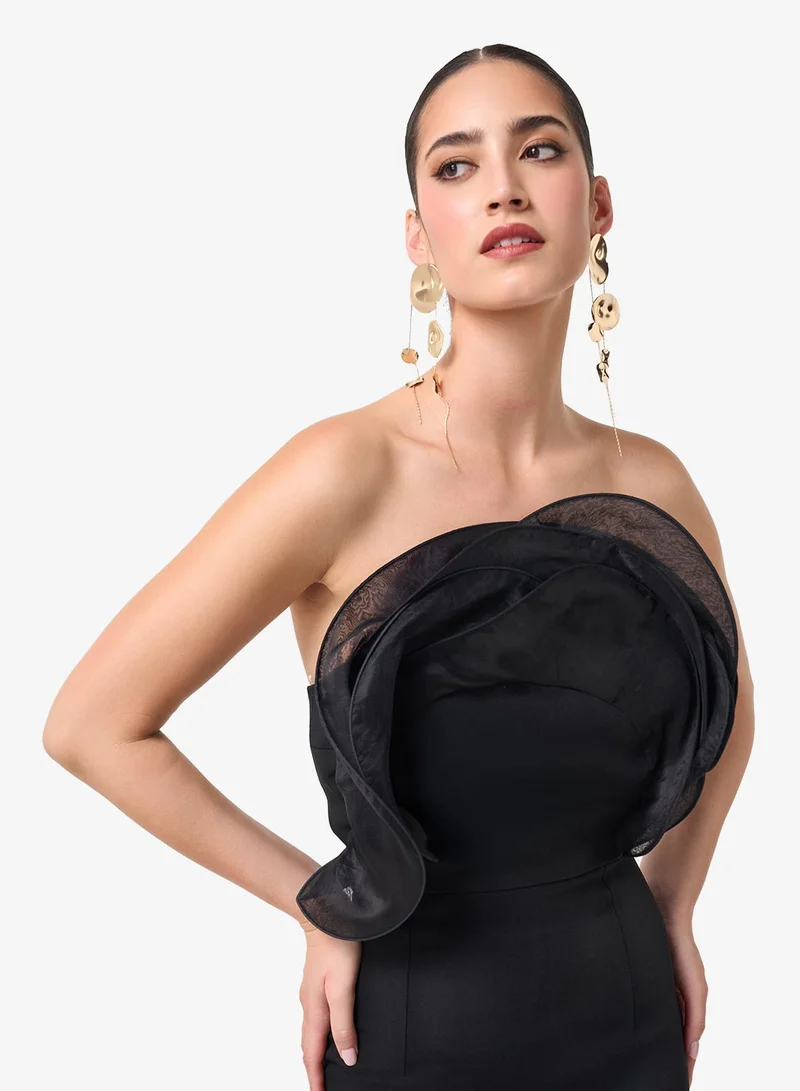 Threadz by Ajooni  Off Shoulder Bodycon Maxi Dress for Women | Best Price UAE