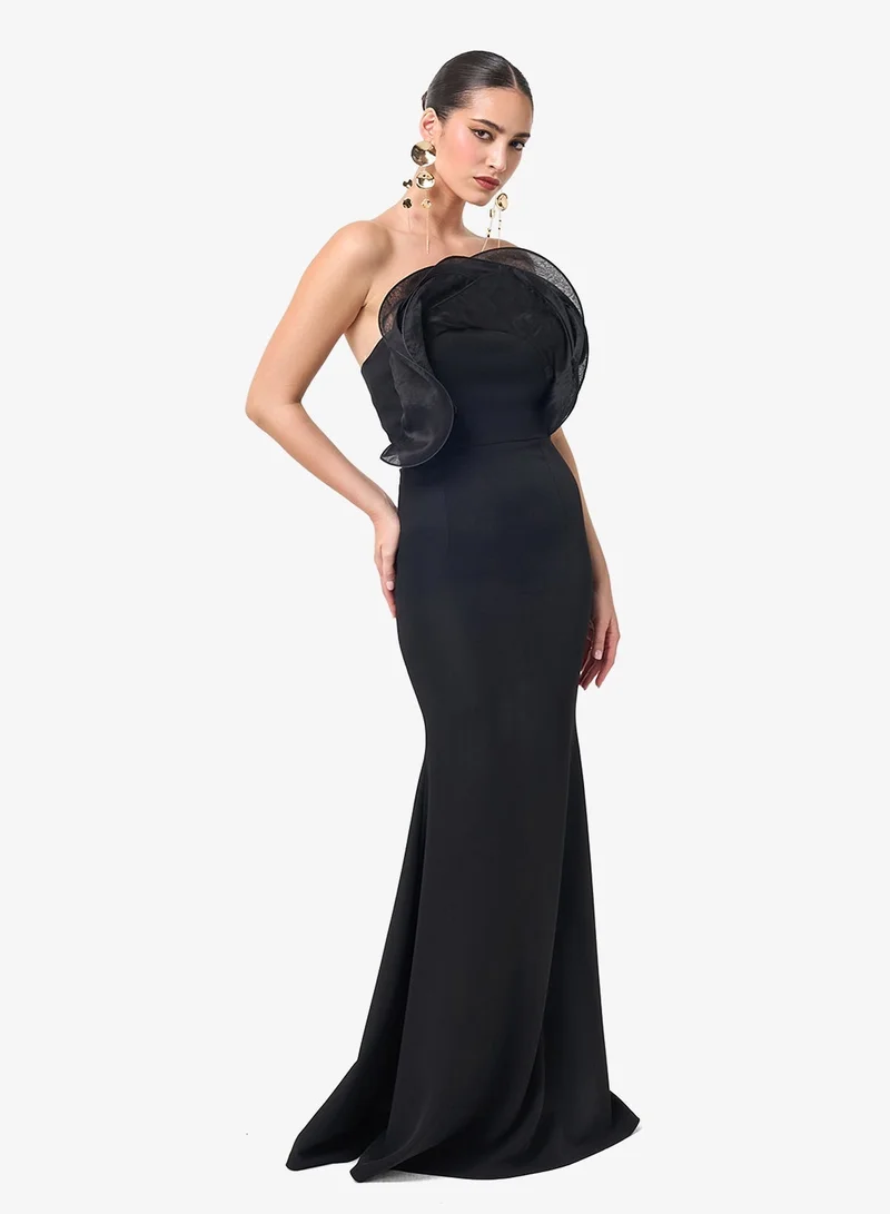 Threadz by Ajooni Off Shoulder Bodycon Maxi Dress