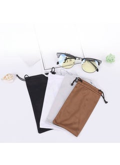 Generic Microfiber Drawstring Glasses Pouch Unisex White 