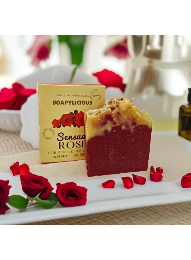 Soapylicious Handmade Rose Soap Bar – Natural with Coconut Oil, Olive Oil & Shea Butter – Floral Fragrance, Moisturizing & Gentle for All Skin Types - Image 2