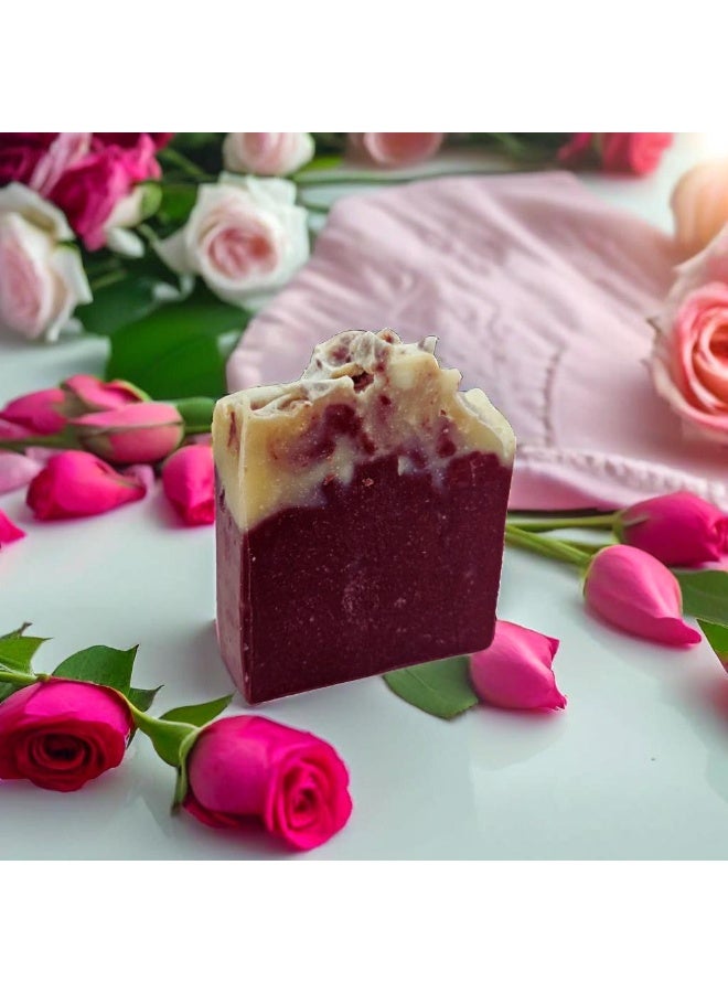 Soapylicious Handmade Rose Soap Bar – Natural with Coconut Oil, Olive Oil & Shea Butter – Floral Fragrance, Moisturizing & Gentle for All Skin Types - Image 1