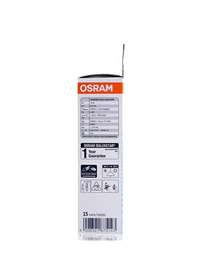 Osram Osram Energy Saver T3| Clfi, Stick Shape, Energy Saver(15W) Screw Base E27, Day Light  - Image 2