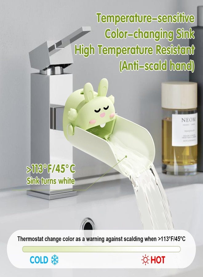 OLEWELL Faucet Extender Silicone Faucet Extender Temperature Sensitive for Toddlers Silicone Sink Extender Babies Kids Children (Yellow/Happy Rabbit) - Image 4