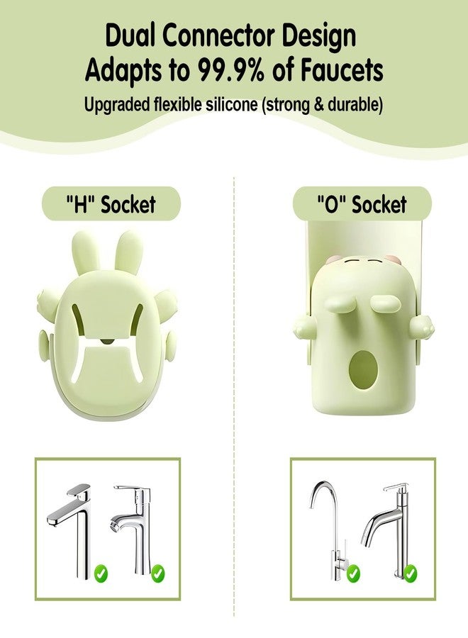 OLEWELL Faucet Extender Silicone Faucet Extender Temperature Sensitive for Toddlers Silicone Sink Extender Babies Kids Children (Yellow/Happy Rabbit) - Image 2