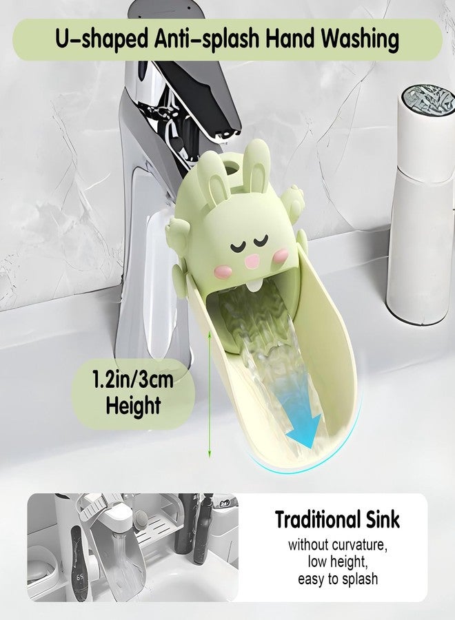 OLEWELL Faucet Extender Silicone Faucet Extender Temperature Sensitive for Toddlers Silicone Sink Extender Babies Kids Children (Yellow/Happy Rabbit) - Image 3